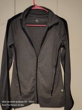 Champion Athletic Jacket Gray Zip Up SM